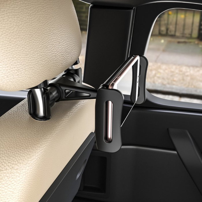 Aisens Soporte de Coche Ajustable para Reposacabezas, Negro